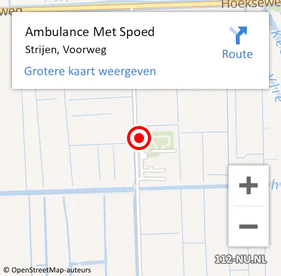 Locatie op kaart van de 112 melding: Ambulance Met Spoed Naar Strijen, Voorweg op 28 augustus 2022 15:21