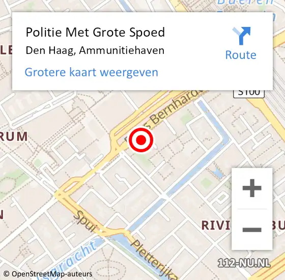 Locatie op kaart van de 112 melding: Politie Met Grote Spoed Naar Den Haag, Ammunitiehaven op 28 augustus 2022 15:50