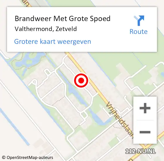 Locatie op kaart van de 112 melding: Brandweer Met Grote Spoed Naar Valthermond, Zetveld op 28 augustus 2022 15:52