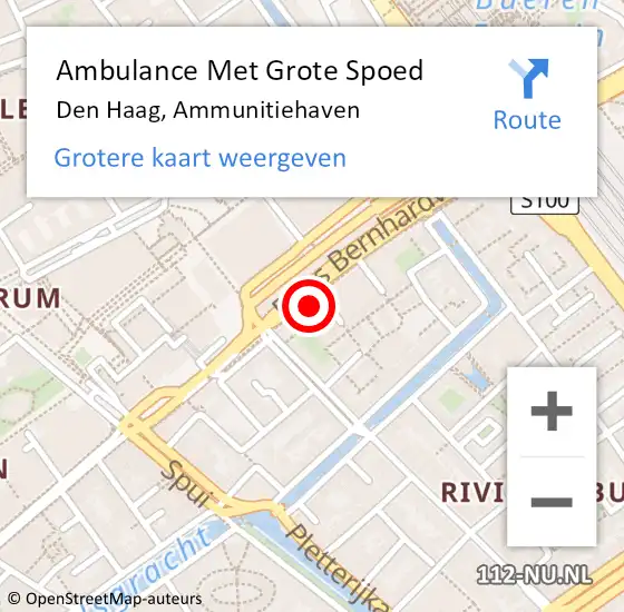 Locatie op kaart van de 112 melding: Ambulance Met Grote Spoed Naar Den Haag, Ammunitiehaven op 28 augustus 2022 15:54