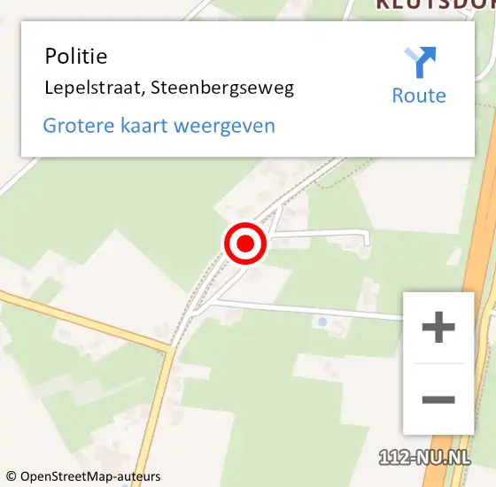 Locatie op kaart van de 112 melding: Politie Lepelstraat, Steenbergseweg op 28 augustus 2022 16:44