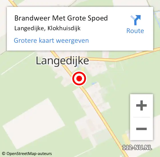 Locatie op kaart van de 112 melding: Brandweer Met Grote Spoed Naar Langedijke, Klokhuisdijk op 28 augustus 2022 17:51
