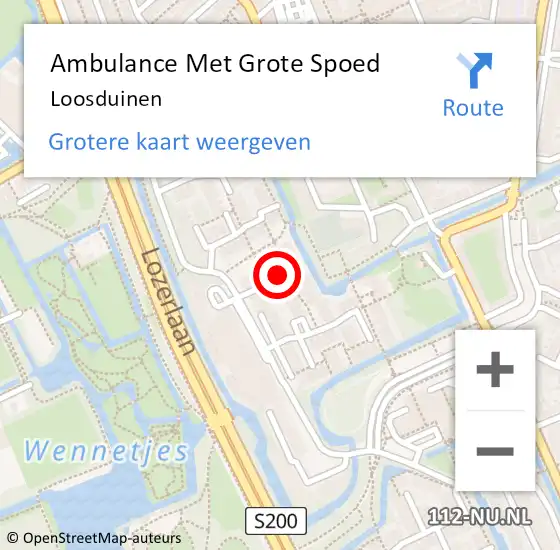 Locatie op kaart van de 112 melding: Ambulance Met Grote Spoed Naar Loosduinen op 28 augustus 2022 19:26