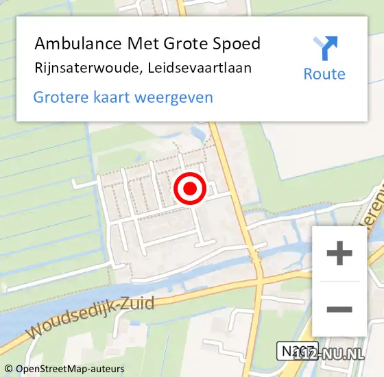 Locatie op kaart van de 112 melding: Ambulance Met Grote Spoed Naar Rijnsaterwoude, Leidsevaartlaan op 28 augustus 2022 20:02