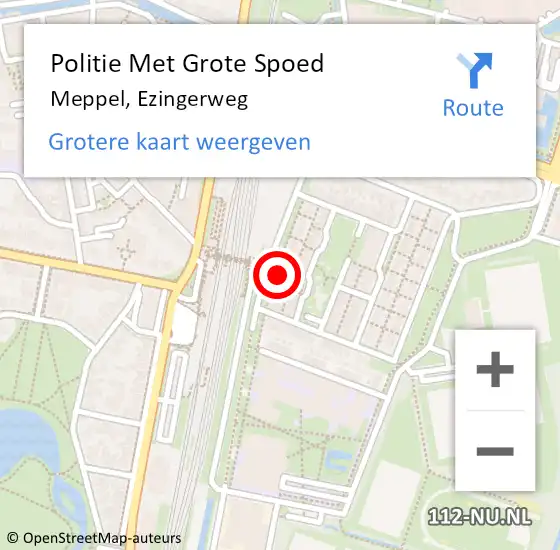 Locatie op kaart van de 112 melding: Politie Met Grote Spoed Naar Meppel, Ezingerweg op 29 augustus 2022 07:35