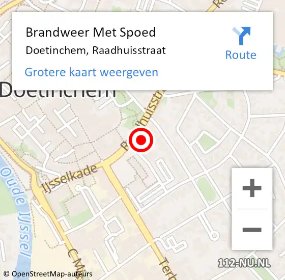 Locatie op kaart van de 112 melding: Brandweer Met Spoed Naar Doetinchem, Raadhuisstraat op 29 augustus 2022 11:56