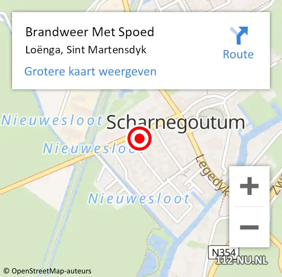 Locatie op kaart van de 112 melding: Brandweer Met Spoed Naar Loënga, Sint Martensdyk op 29 augustus 2022 12:41