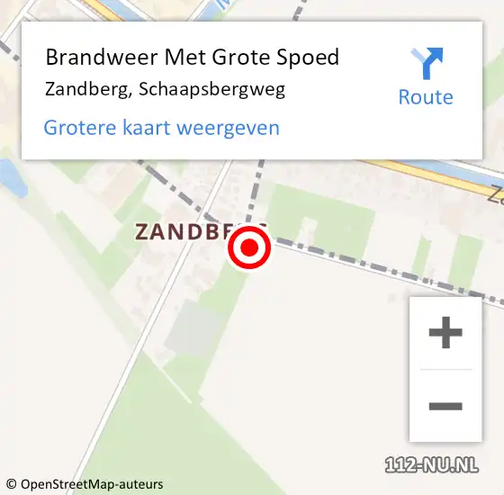 Locatie op kaart van de 112 melding: Brandweer Met Grote Spoed Naar Zandberg, Schaapsbergweg op 29 augustus 2022 19:51