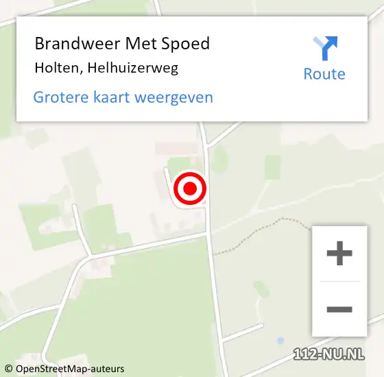 Locatie op kaart van de 112 melding: Brandweer Met Spoed Naar Holten, Helhuizerweg op 30 augustus 2022 06:28
