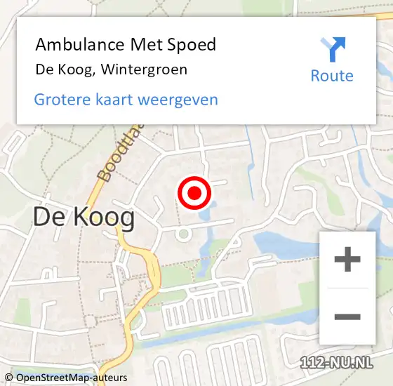 Locatie op kaart van de 112 melding: Ambulance Met Spoed Naar De Koog, Wintergroen op 30 augustus 2022 08:07