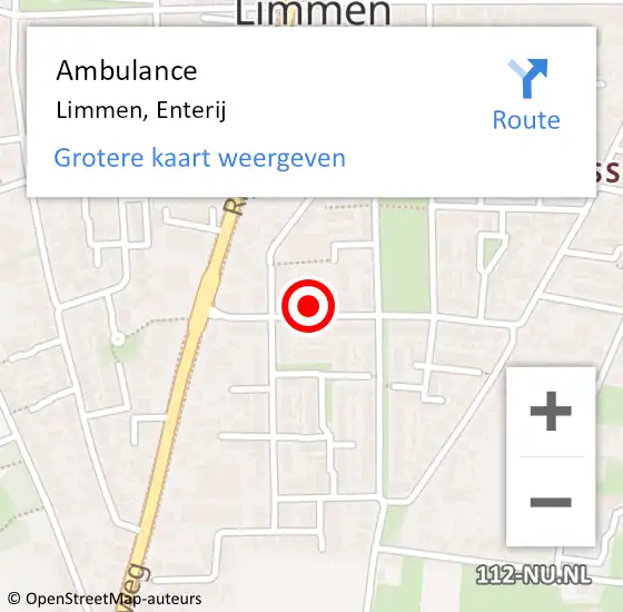 Locatie op kaart van de 112 melding: Ambulance Limmen, Enterij op 30 augustus 2022 13:14