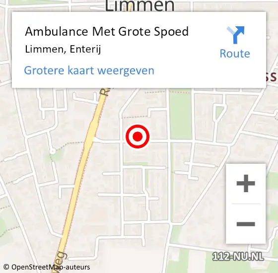 Locatie op kaart van de 112 melding: Ambulance Met Grote Spoed Naar Limmen, Enterij op 30 augustus 2022 13:14