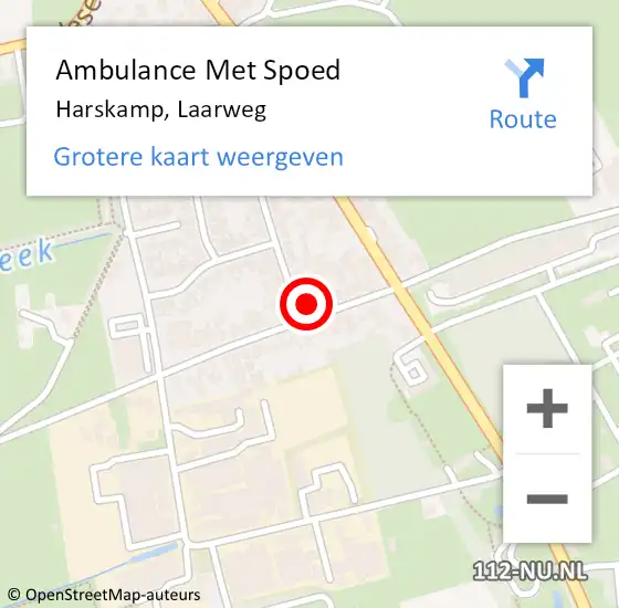 Locatie op kaart van de 112 melding: Ambulance Met Spoed Naar Harskamp, Laarweg op 30 augustus 2022 22:12