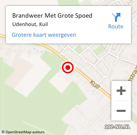 Locatie op kaart van de 112 melding: Brandweer Met Grote Spoed Naar Udenhout, Kuil op 31 augustus 2022 08:42