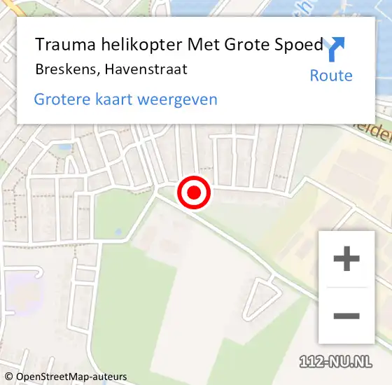 Locatie op kaart van de 112 melding: Trauma helikopter Met Grote Spoed Naar Breskens, Havenstraat op 31 augustus 2022 09:43