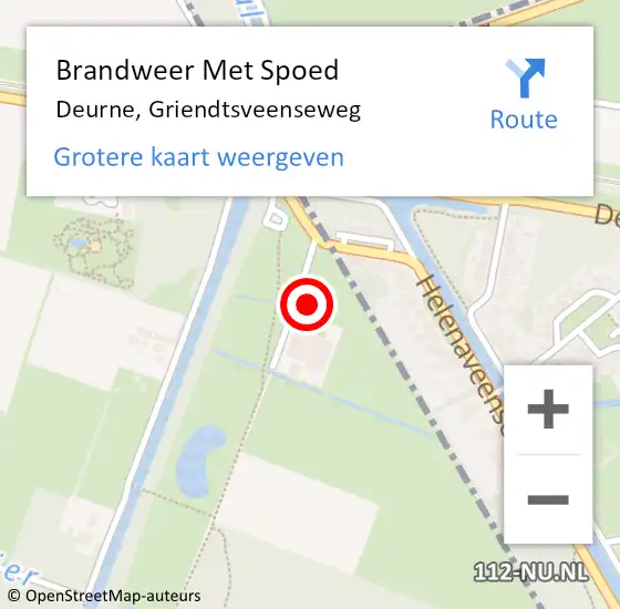 Locatie op kaart van de 112 melding: Brandweer Met Spoed Naar Deurne, Griendtsveenseweg op 31 augustus 2022 10:54