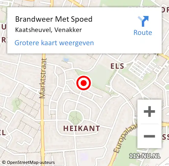Locatie op kaart van de 112 melding: Brandweer Met Spoed Naar Kaatsheuvel, Venakker op 28 juli 2014 10:34