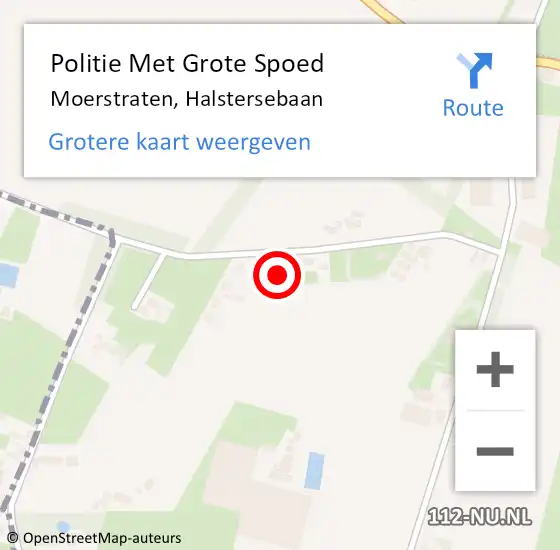 Locatie op kaart van de 112 melding: Politie Met Grote Spoed Naar Moerstraten, Halstersebaan op 1 september 2022 09:44