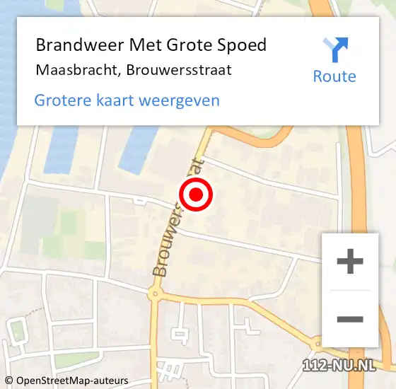 Locatie op kaart van de 112 melding: Brandweer Met Grote Spoed Naar Maasbracht, Brouwersstraat op 1 september 2022 14:56