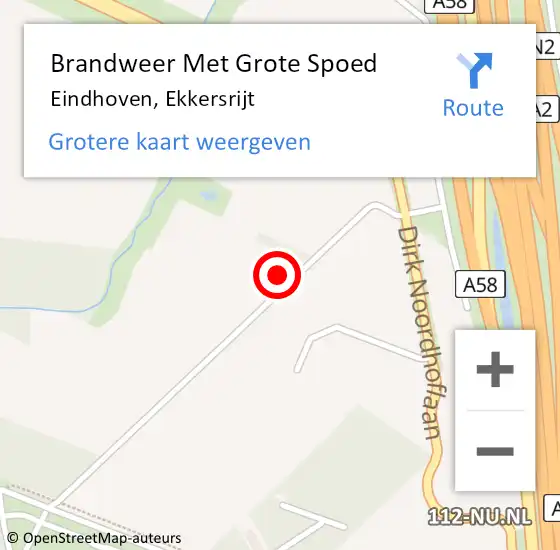 Locatie op kaart van de 112 melding: Brandweer Met Grote Spoed Naar Eindhoven, Ekkersrijt op 1 september 2022 15:18