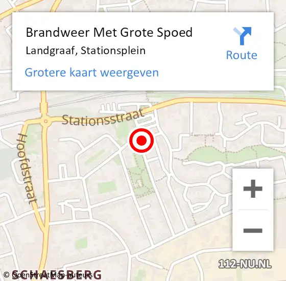 Locatie op kaart van de 112 melding: Brandweer Met Grote Spoed Naar Landgraaf, Stationsplein op 1 september 2022 16:14