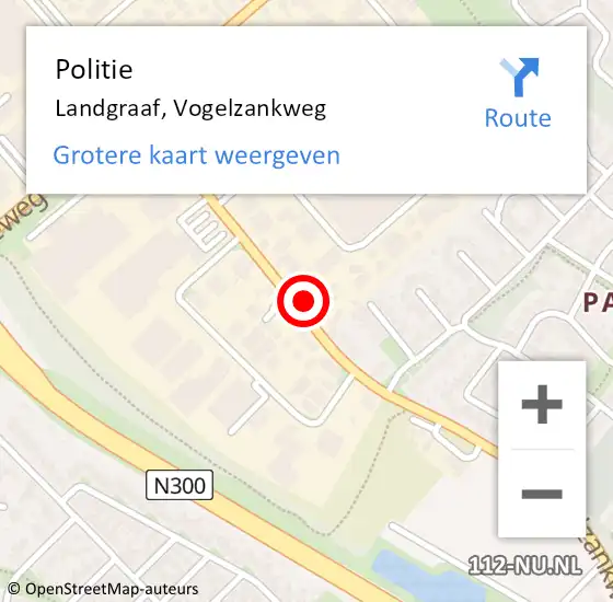 Locatie op kaart van de 112 melding: Politie Landgraaf, Vogelzankweg op 1 september 2022 19:25