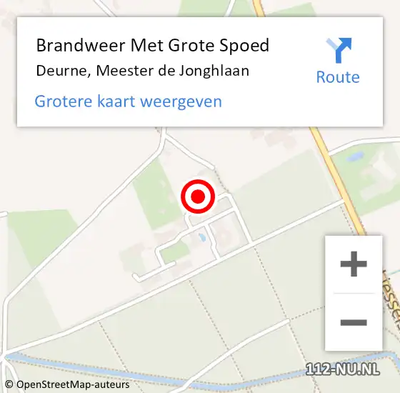 Locatie op kaart van de 112 melding: Brandweer Met Grote Spoed Naar Deurne, Meester de Jonghlaan op 2 september 2022 12:57