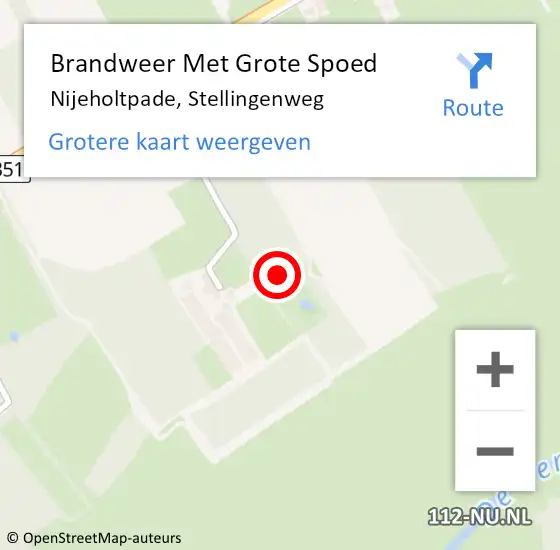 Locatie op kaart van de 112 melding: Brandweer Met Grote Spoed Naar Nijeholtpade, Stellingenweg op 2 september 2022 13:19