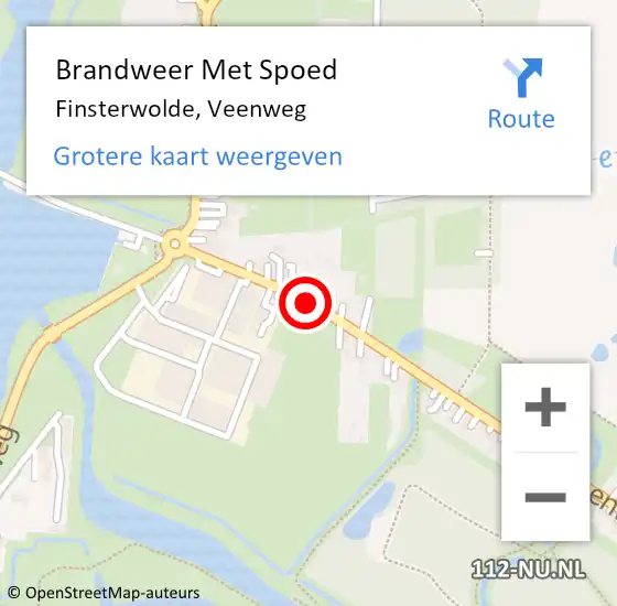 Locatie op kaart van de 112 melding: Brandweer Met Spoed Naar Finsterwolde, Veenweg op 2 september 2022 14:01