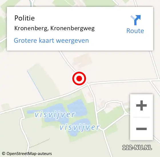 Locatie op kaart van de 112 melding: Politie Kronenberg, Kronenbergweg op 3 september 2022 02:06