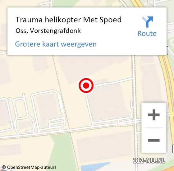 Locatie op kaart van de 112 melding: Trauma helikopter Met Spoed Naar Oss, Vorstengrafdonk op 3 september 2022 04:02