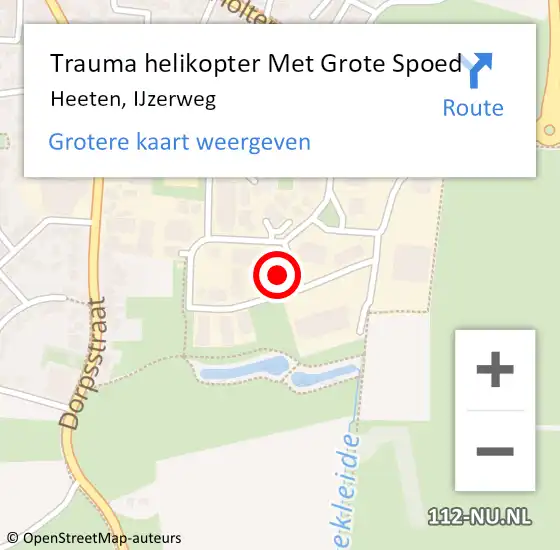 Locatie op kaart van de 112 melding: Trauma helikopter Met Grote Spoed Naar Heeten, IJzerweg op 3 september 2022 07:22