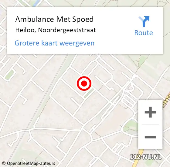 Locatie op kaart van de 112 melding: Ambulance Met Spoed Naar Heiloo, Noordergeeststraat op 3 september 2022 07:49