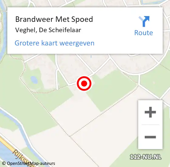 Locatie op kaart van de 112 melding: Brandweer Met Spoed Naar Veghel, De Scheifelaar op 3 september 2022 10:03