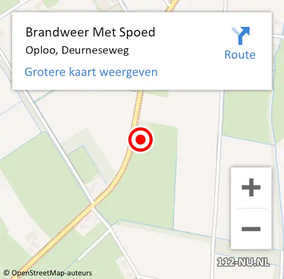 Locatie op kaart van de 112 melding: Brandweer Met Spoed Naar Oploo, Deurneseweg op 3 september 2022 11:46
