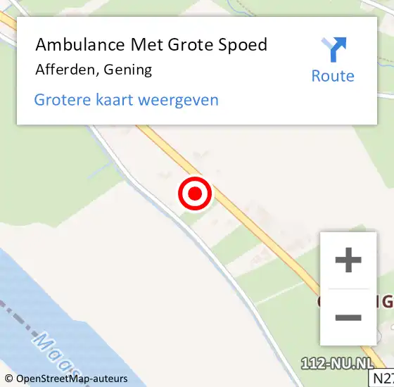 Locatie op kaart van de 112 melding: Ambulance Met Grote Spoed Naar Afferden, Gening op 3 september 2022 12:10