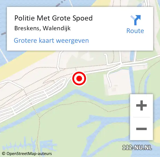 Locatie op kaart van de 112 melding: Politie Met Grote Spoed Naar Breskens, Walendijk op 3 september 2022 12:16