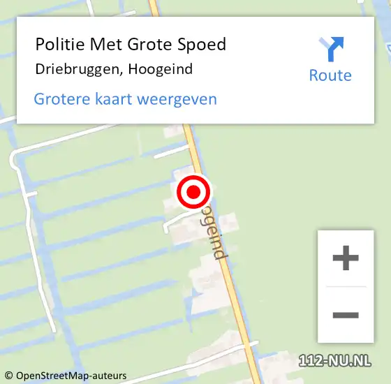 Locatie op kaart van de 112 melding: Politie Met Grote Spoed Naar Driebruggen, Hoogeind op 3 september 2022 15:31