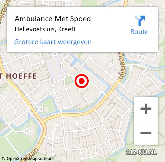 Locatie op kaart van de 112 melding: Ambulance Met Spoed Naar Hellevoetsluis, Kreeft op 3 september 2022 21:53