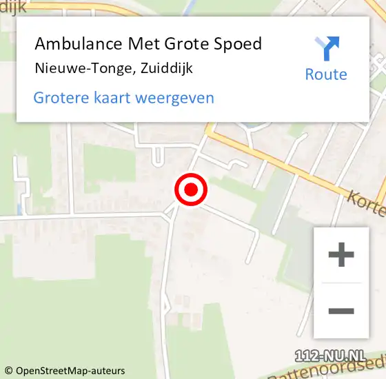 Locatie op kaart van de 112 melding: Ambulance Met Grote Spoed Naar Nieuwe-Tonge, Zuiddijk op 4 september 2022 19:23