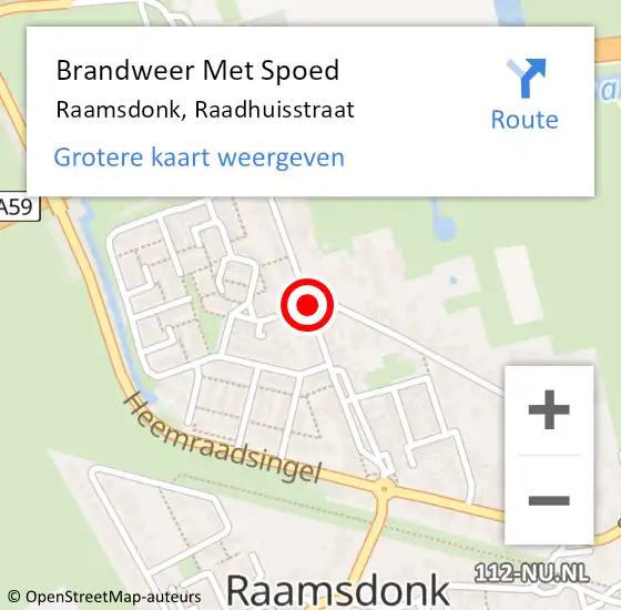Locatie op kaart van de 112 melding: Brandweer Met Spoed Naar Raamsdonk, Raadhuisstraat op 28 juli 2014 14:07
