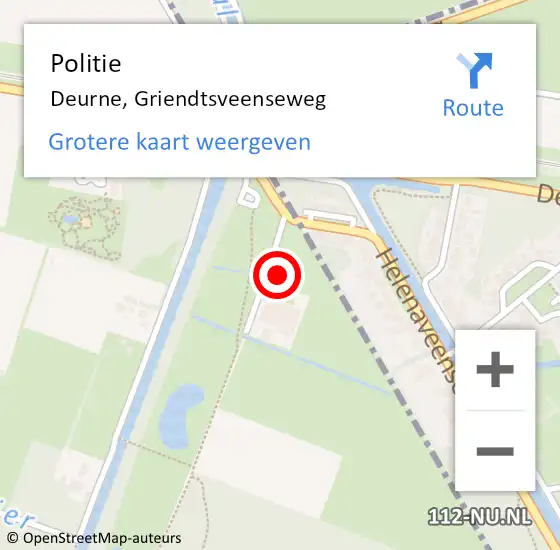 Locatie op kaart van de 112 melding: Politie Deurne, Griendtsveenseweg op 4 september 2022 23:38