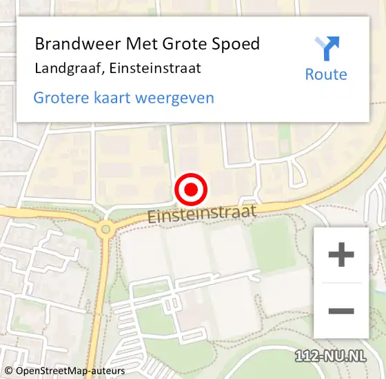 Locatie op kaart van de 112 melding: Brandweer Met Grote Spoed Naar Landgraaf, Einsteinstraat op 5 september 2022 01:07