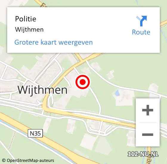 Locatie op kaart van de 112 melding: Politie Wijthmen op 5 september 2022 05:37