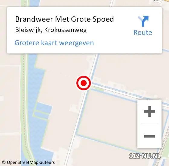Locatie op kaart van de 112 melding: Brandweer Met Grote Spoed Naar Bleiswijk, Krokussenweg op 5 september 2022 07:24