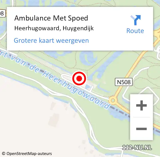 Locatie op kaart van de 112 melding: Ambulance Met Spoed Naar Heerhugowaard, Huygendijk op 5 september 2022 08:44