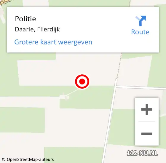Locatie op kaart van de 112 melding: Politie Daarle, Flierdijk op 5 september 2022 12:47
