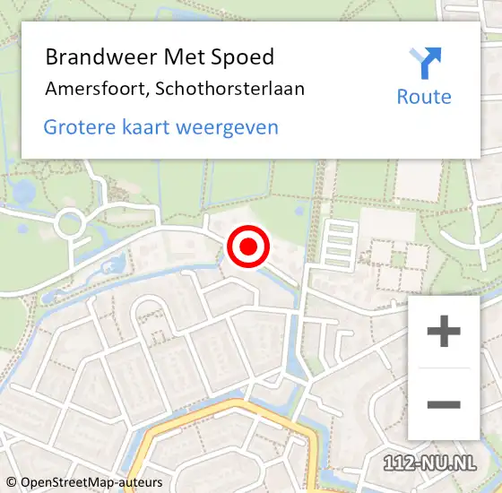 Locatie op kaart van de 112 melding: Brandweer Met Spoed Naar Amersfoort, Schothorsterlaan op 5 september 2022 14:25