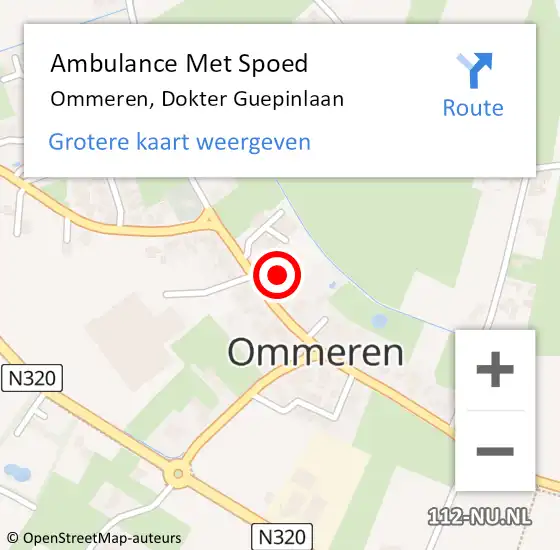 Locatie op kaart van de 112 melding: Ambulance Met Spoed Naar Ommeren, Dokter Guepinlaan op 6 september 2022 04:16