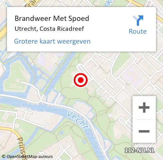 Locatie op kaart van de 112 melding: Brandweer Met Spoed Naar Utrecht, Costa Ricadreef op 6 september 2022 12:33